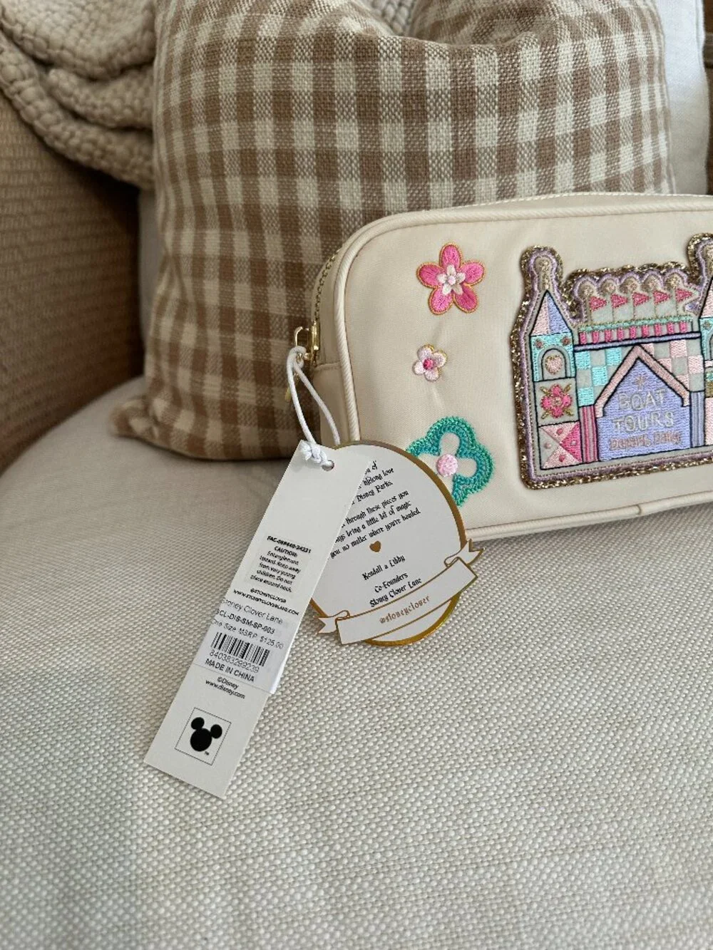 DISNEY Stoney Clover Lane It’s A Small World Small Pouch Boat Tour Patch NWT